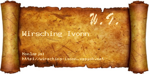 Wirsching Ivonn névjegykártya